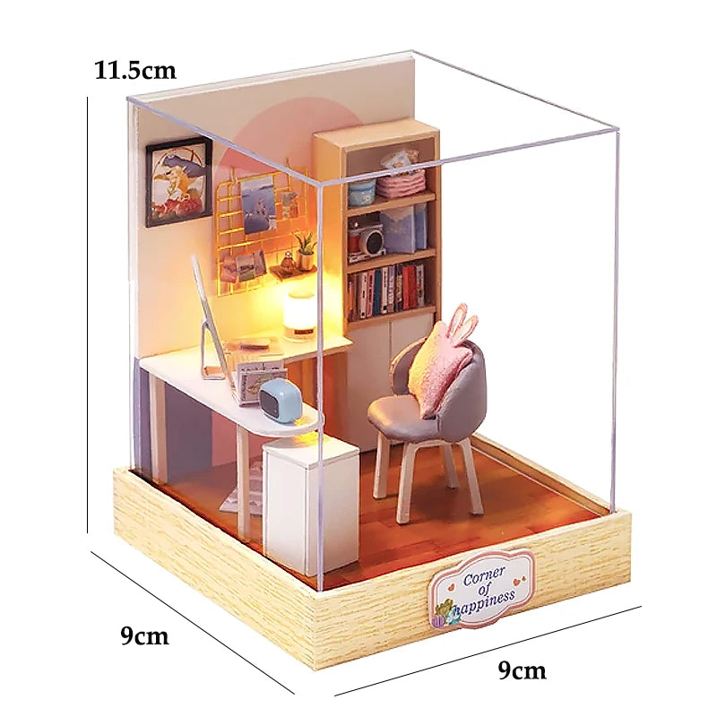 Doll House Mini DIY Small Kit 3D Puzzle Assembly Building Model Toy Home Bedroom Decoration With Furniture Wooden Craf Dollhouse