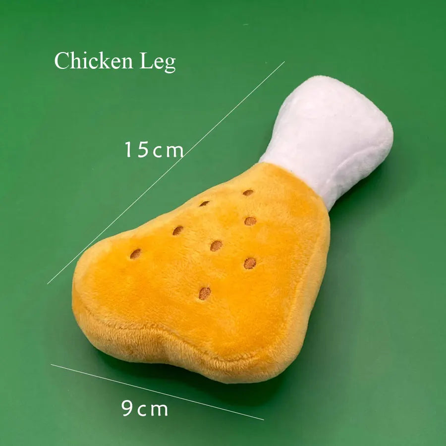 Plush Toys Squeaky Accessories Toy Soft Squeeze Sound Teeth Chew Bite Resistant Ice Cream Fries Humburger