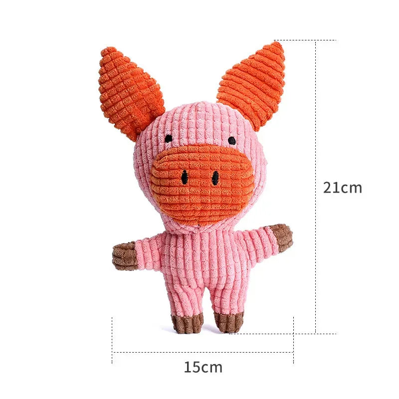 Cute Plush Toys Squeak Pet Cow Rabbit Animal Plush Toy Squeaky Whistling Involved Squirrel Toys