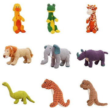 Squeaky Pet Toys Plush Toys Animals Shape Accessories Lion Dinosaur