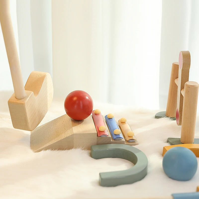 wooden Golf Toys Set for Kids Educational Golf Toys Kits for Toddlers Outdoor Lawn and Indoor Sports Toys for Toddlers  