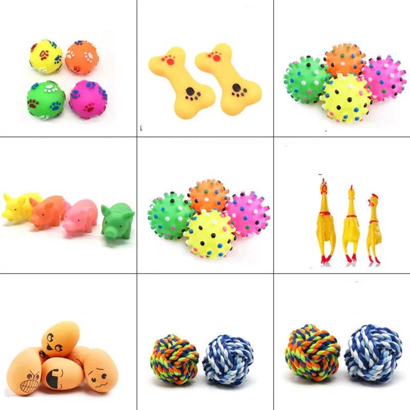 Fashion Rubber Squeak Toys Bone Slipper Squeaky Ball Toys