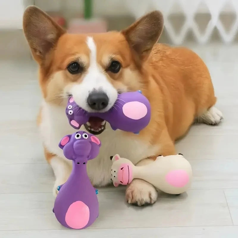 Soft Rubber Chewy Toys Four Styles Squeaky Interactive Throwing Games Cute And Fun