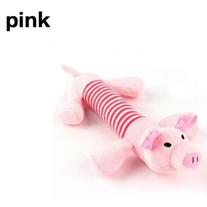 Funny Squeaky Toys Plush Chew Toys Duck Pig Elephant Interactive