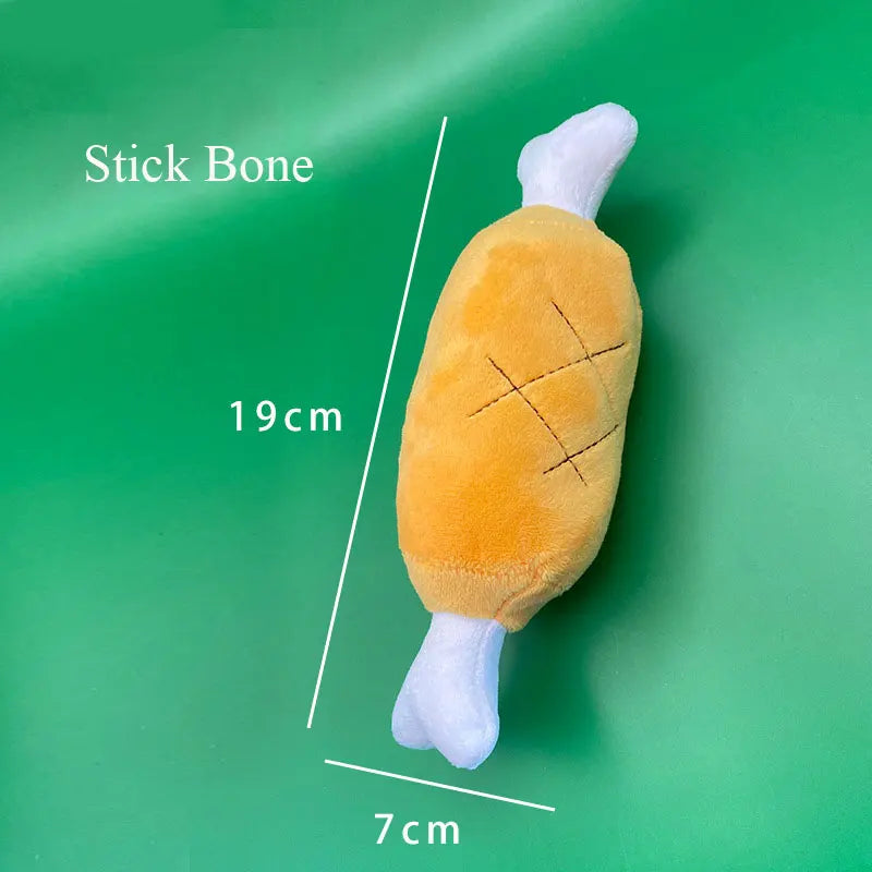 Plush Toys Squeaky Accessories Toy Soft Squeeze Sound Teeth Chew Bite Resistant Ice Cream Fries Humburger