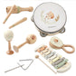 Kids Wooden Montessori Toys Musical Instruments Rattle Toys Wooden Squirrel Percussion Instruments Preschool Educational Toys