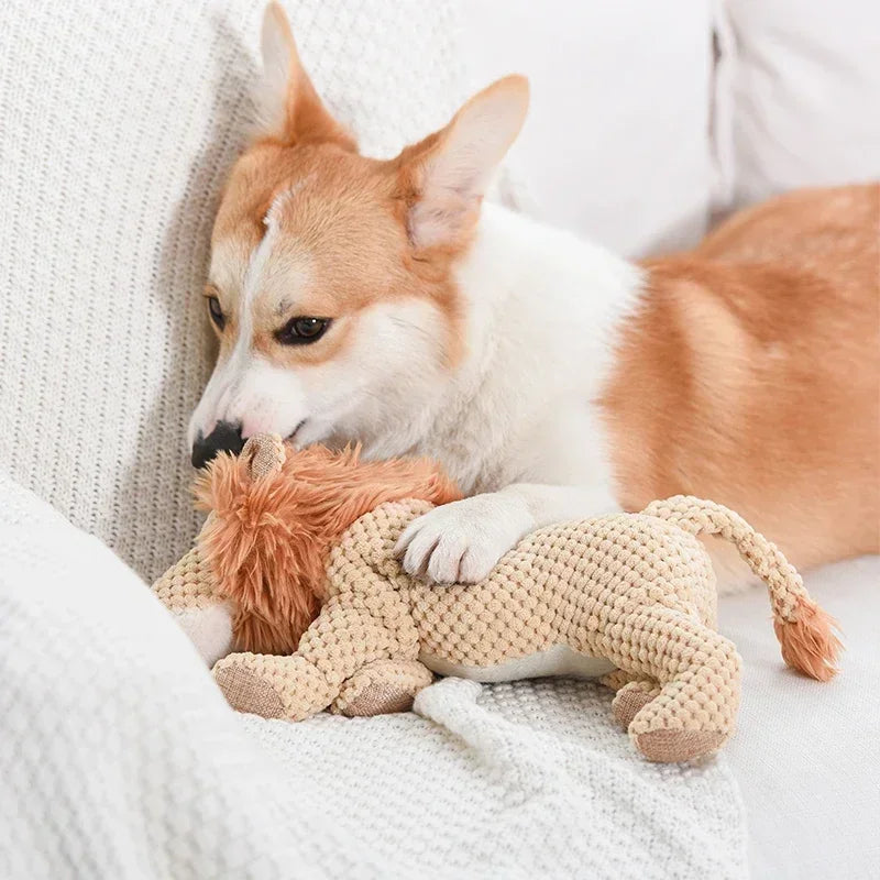 Squeaky Pet Toys Plush Toys Animals Shape Accessories Lion Dinosaur