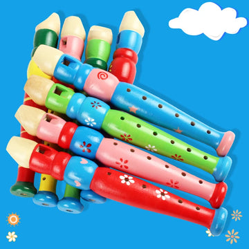 Hot Colorful Wooden Flute Music Instrument Trumpet Buglet Hooter Kids Educational Musical Toys for Children