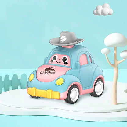 Baby Cartoon Toy Car Mini Press Go Vehicles Inertia Pull Back Cars Montessori Early Education Crawling Toys for Toddlers Boys