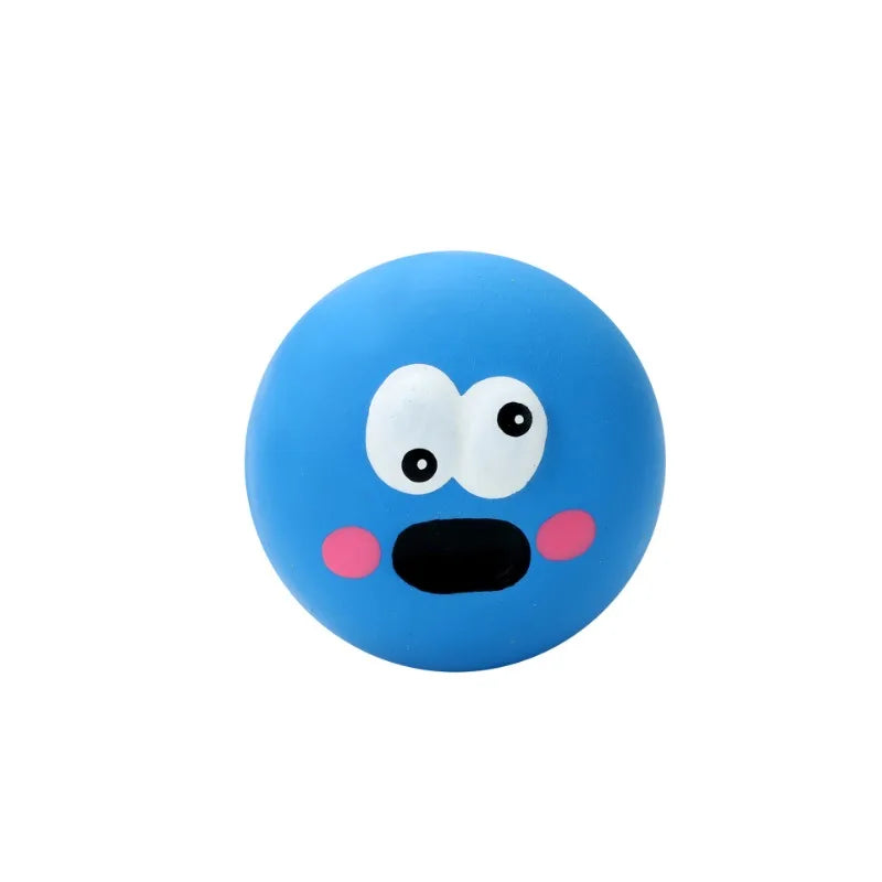Squeak Rubber Ball Toy with Squeaker Soft Flexible Pink Blue Yellow Dropship