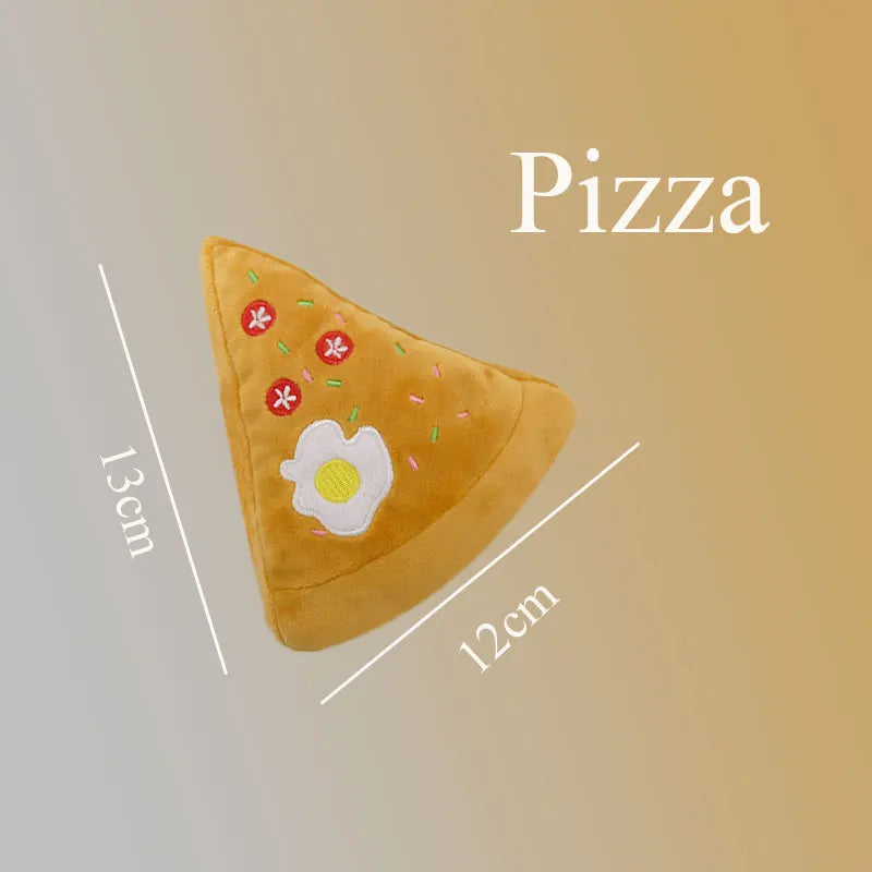 Plush Toys Squeaky Accessories Toy Soft Squeeze Sound Teeth Chew Bite Resistant Ice Cream Fries Humburger
