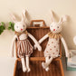 Stuffed Bunny Cloth Dress Toys Smoothing Toy for Infant  Cuddling sleep doll for Girls Handmade Diversity Brown Rabbit Plushie