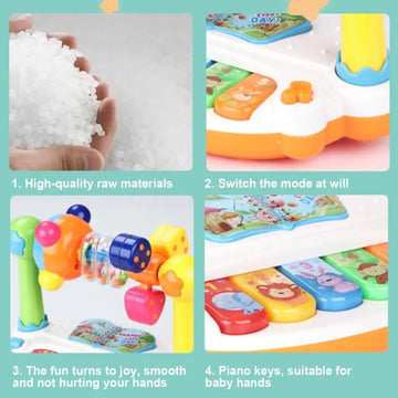 Electronic Organ Toys Early Education Baby Activity Set Piano 5 Keys Keyboard Music Toys for Kids Musical Instruments with Light