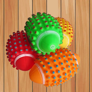 Dia. 12cm Squeaky Toys Colorful Football Toys Squeaker Toys Interactive Toy