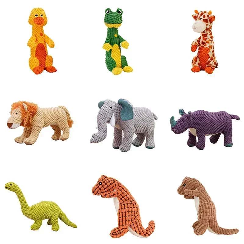 Squeaky Pet Toys Plush Toys Animals Shape Accessories Lion Dinosaur